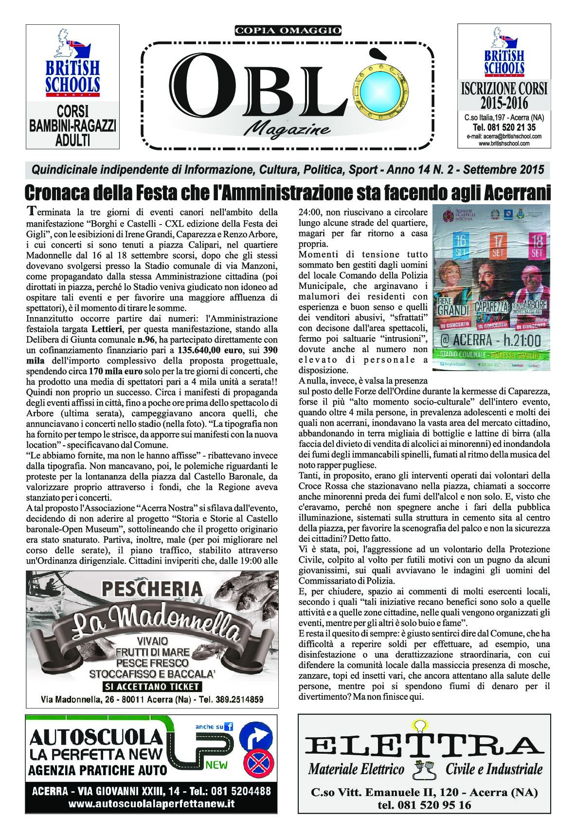 Edizione integrale del 23 settembre 2015