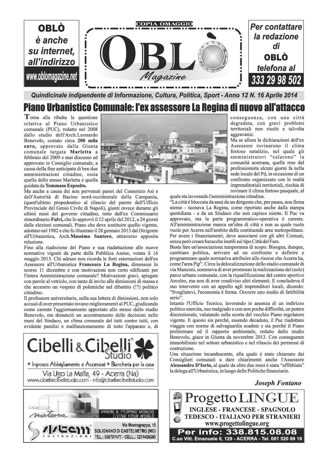 Edizione integrale del 15 aprile 2014