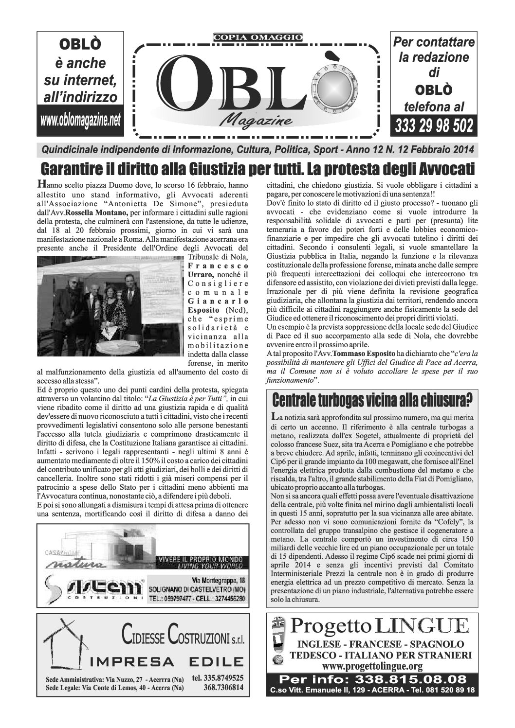 Edizione integrale del 17 febbraio 2014