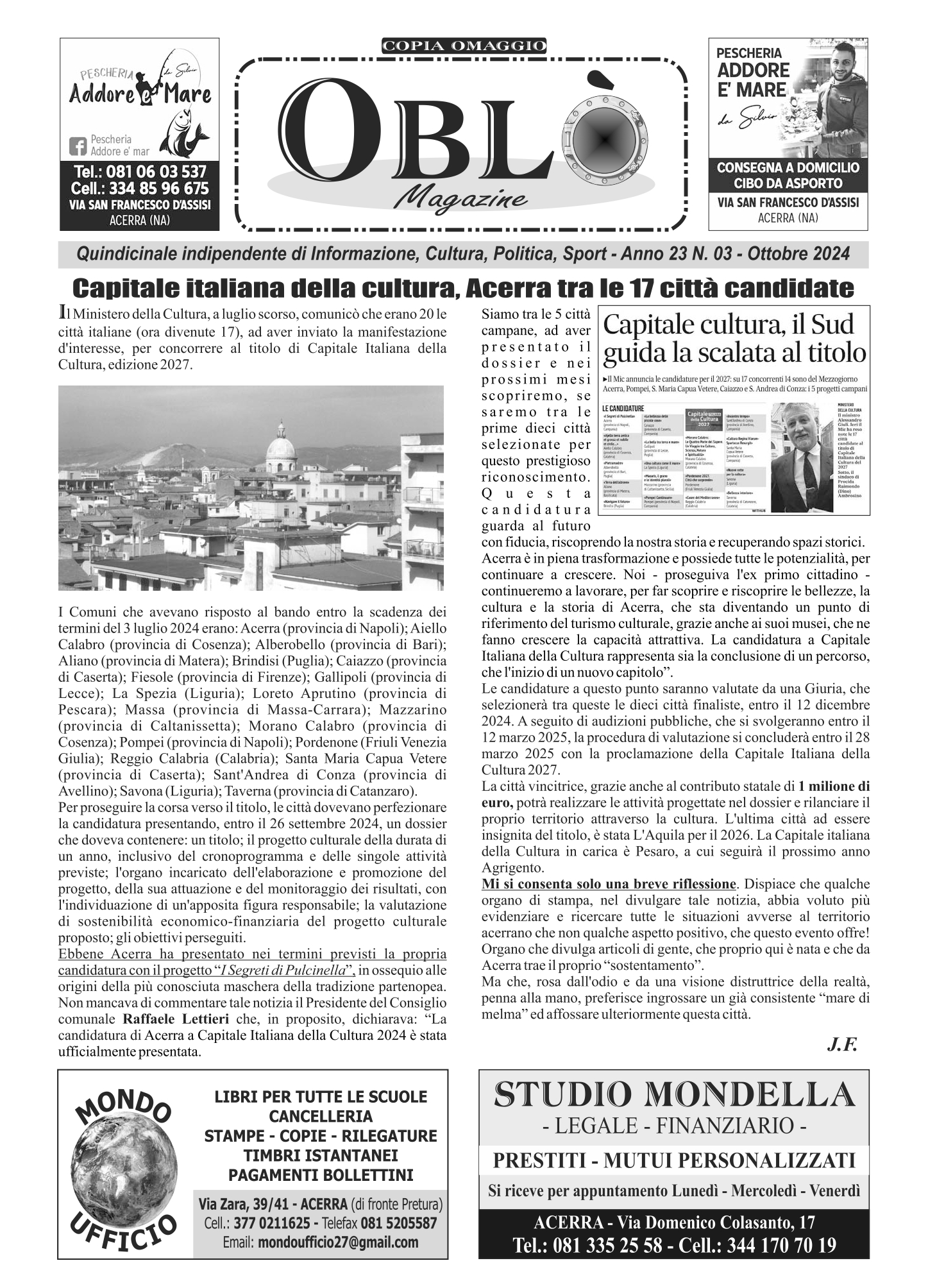 Edizione integrale 7 ottobre 2024